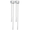 Ohrstecker Zirkonia Rund Kette beweglich