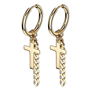 Ohrring Kreuz Kette beweglich Clicker