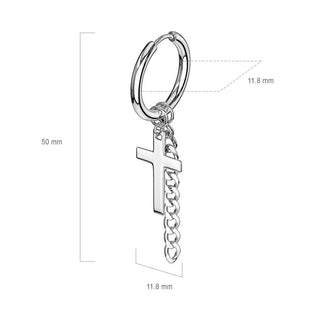 Ohrring Kreuz Kette beweglich Clicker