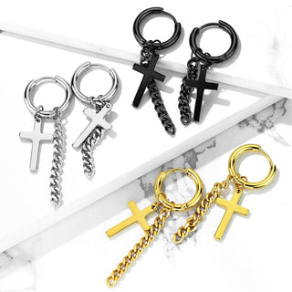 Ohrring Kreuz Kette beweglich Clicker