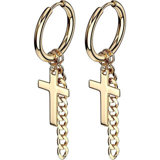 Ohrring Kreuz Kette beweglich Clicker