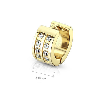 Earring Zirconia Double Line Clicker