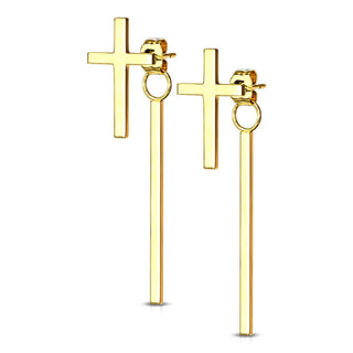 Ohrstecker Kreuz Stab beweglich
