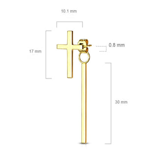 Ohrstecker Kreuz Stab beweglich