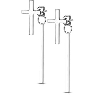 Ohrstecker Kreuz Stab beweglich