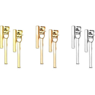 Ohrstecker Stab beweglich