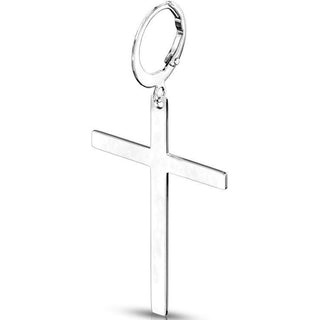 Earring 316L Hoop Earrings with Cross Dangle 1 Pair Clicker