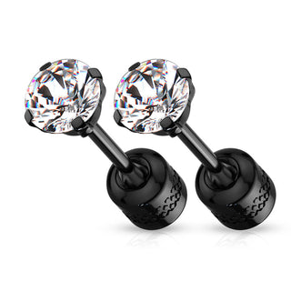Ohrstecker Zirkonia Rund Beidseitig