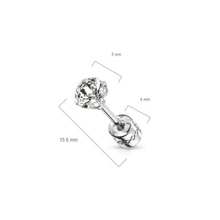 Ohrstecker Zirkonia Rund Beidseitig