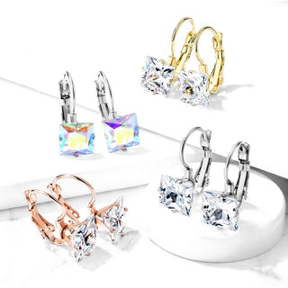Ohrring Quadrat Zirkonia