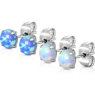 Ohrstecker Opal Rund