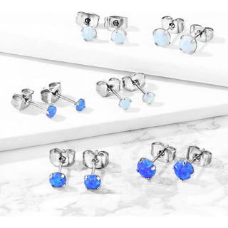 Ohrstecker Opal Rund