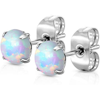 Ohrstecker Opal Rund