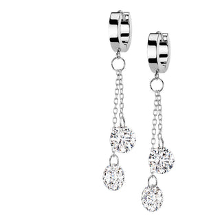 Ohrring Zirkonia Rund beweglich Clicker