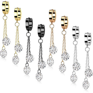 Ohrring Zirkonia Rund beweglich Clicker