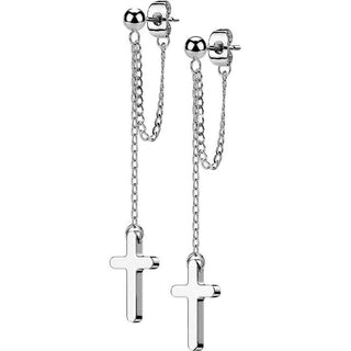 Ohrstecker Kreuz Kette beweglich