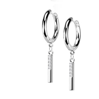 Ohrring Stab Zirkonia beweglich Clicker