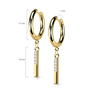 Ohrring Stab Zirkonia beweglich Clicker