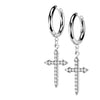 Ohrstecker Kreuz Zirkonia beweglich