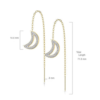 Ohrstecker Mond Kette beweglich Zirkonia