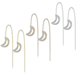 Ohrstecker Mond Kette beweglich Zirkonia