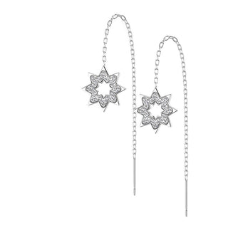 Ohrstecker Schneeflocke Kette beweglich Zirkonia
