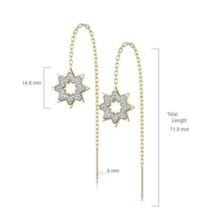 Ohrstecker Schneeflocke Kette beweglich Zirkonia