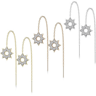 Ohrstecker Schneeflocke Kette beweglich Zirkonia