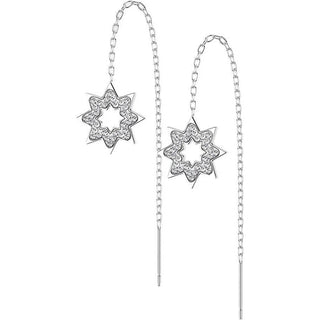 Ohrstecker Schneeflocke Kette beweglich Zirkonia