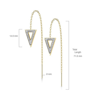 Ohrstecker Dreieck Kette beweglich Zirkonia