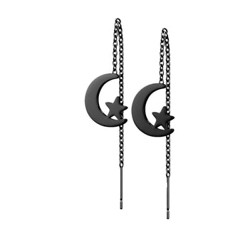 Ohrstecker Stern Mond Kette beweglich