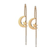 Ohrstecker Stern Mond Kette beweglich