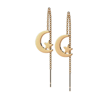 Ohrstecker Stern Mond Kette beweglich
