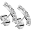 Stud Earring Curved Zirconia
