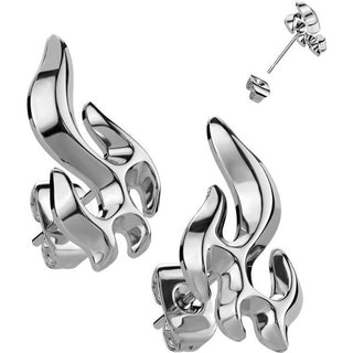 Stud Earring 316L Flame Stud Earrings 1 Pair