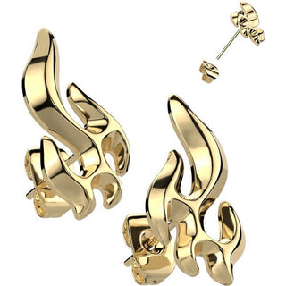 Stud Earring 316L Flame Stud Earrings 1 Pair