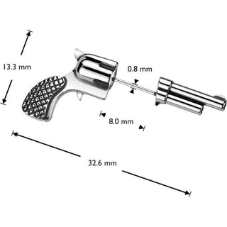 Ohrring Waffe Reolver Pistole