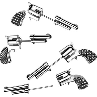 Ohrring Waffe Reolver Pistole