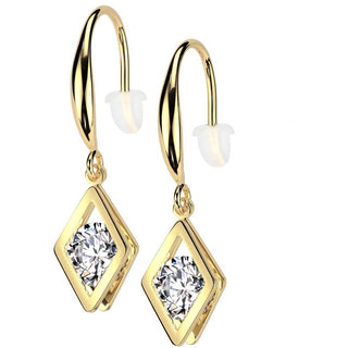 Ohrring hohler Diamant Anhänger Zirkonia