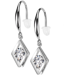 Ohrring hohler Diamant Anhänger Zirkonia