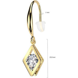 Ohrring hohler Diamant Anhänger Zirkonia