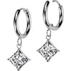 Earring square zirconia dangle