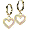 Earring heart zirconia dangle