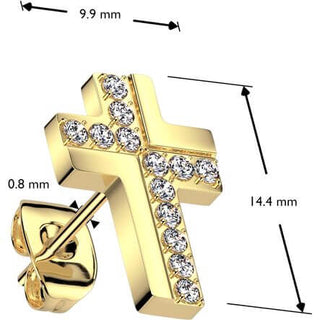 Earring cross zirconia