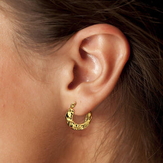 Hoop Earring Hammered