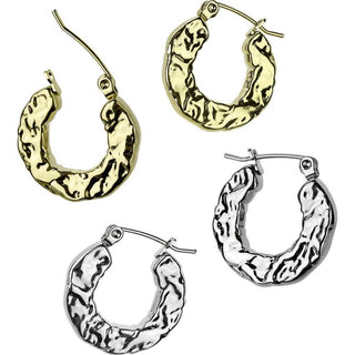 Hoop Earring Hammered