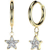 star zirconia dangles 1 pair, 3 s pairs