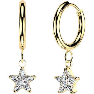 star zirconia dangles 1 pair, 3 s pairs