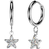 star zirconia dangles 1 pair, 3 s pairs