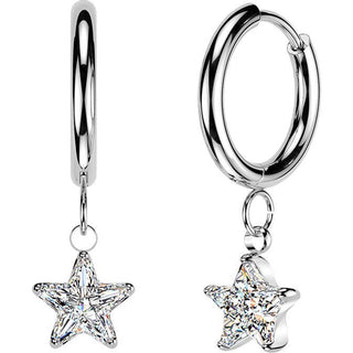 star zirconia dangles 1 pair, 3 s pairs